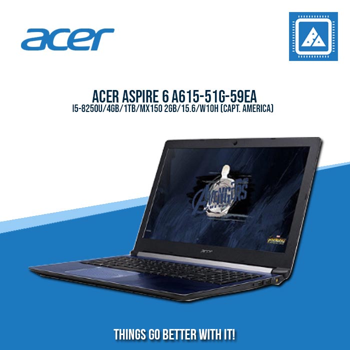 ACER ASPIRE 6 615-51G-59EA I5-8250U/4GB/1TB/MX150 2GB/15.6/W10H (CAPT. AMERICA) |BEST FOR STUDENTS | ACER ASPIRE 6 615-51G-59EA I5-8250U/4GB/1TB/MX150 2GB/15.6/W10H (CAPT. AMERICA) |BEST FOR STUDENTS |